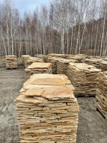 Плитняк златолит жёлтый для фасада 1,5-3 см купить в Верхнем Уфалее