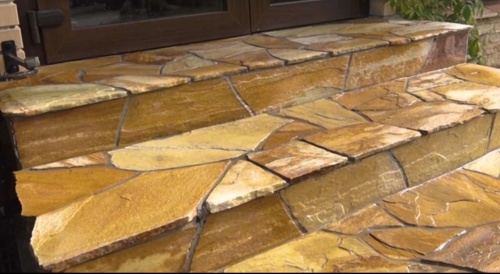 Плитняк златолит жёлтый золотистый для отмостки купить в Верхнем Уфалее